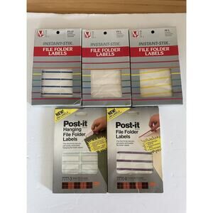 lot of 5 packs file folder labels (2x 3m post it hanging and 3x instant sticks )